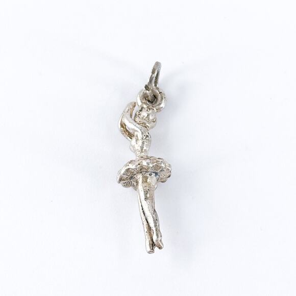 Vintage Beau Sterling Silver 925 Ballerina Ballet Charm Pendant - Picture 4 of 7